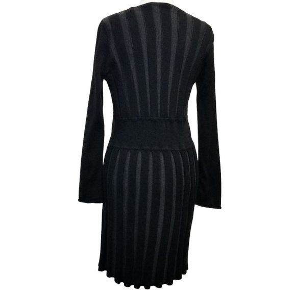 Calvin Klein Vertical Stripe Knit Long Sleeve Sweater Dress - Picture 2 of 14